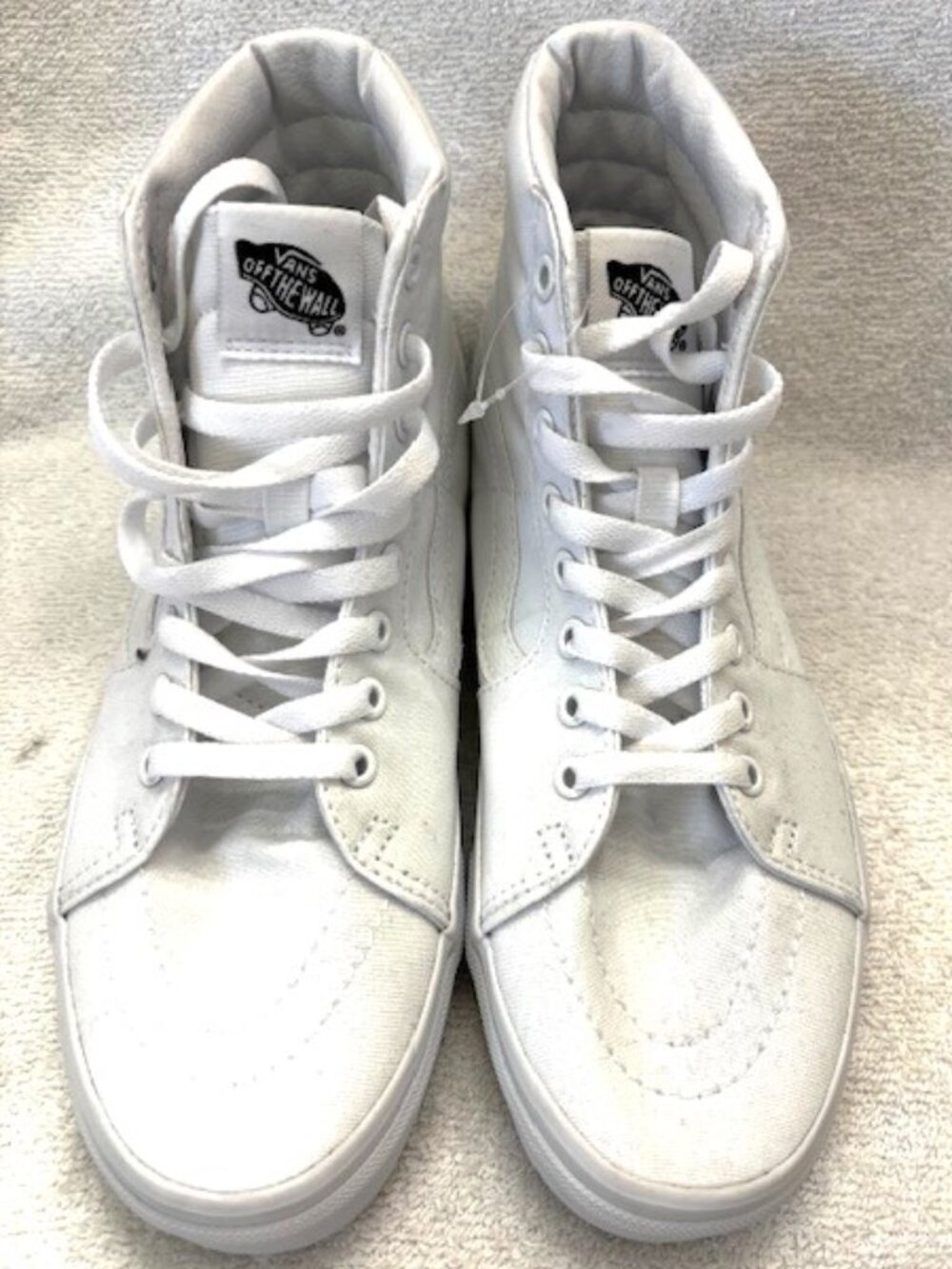VANS Off the Wall Sk8-Hi white canvas high top laceup sneakers Unisex style NWOT